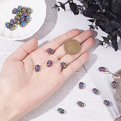 30Pcs Rack Plating Rainbow Color Alloy Beads&nbsp;PALLOY-NB0003-88