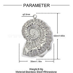 304 Stainless Steel with Crystal Rhinestone Pendants&nbsp;RB-OY001-55P-02