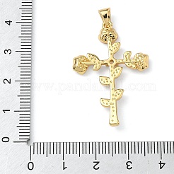 Brass Micro Pave Cubic Zirconia Pendants&nbsp;KK-L257-10G