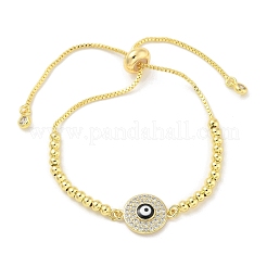 Brass Micro Pave Cubic Zirconia Slider Bracelets for Women&nbsp;LS-BJEW-S158-08G-01