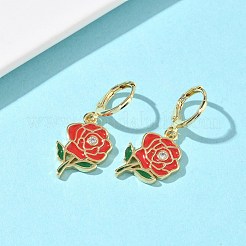 Valentine's Day Brass Enamel Hoop Earrings for Women&nbsp;EJEW-G464-01G-01