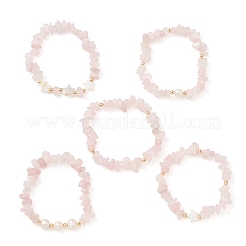 5Pcs 5 Style Natural Mixed Gemstone Chips Stretch Bracelets Set&nbsp;BJEW-JB09551
