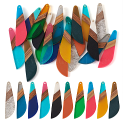 20Pcs 10 Colors Resin & Walnut Wood Big Pendants&nbsp;RESI-TA0001-71