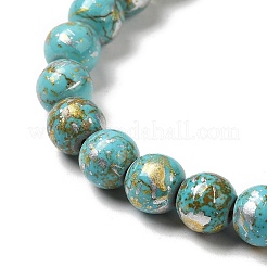 Synthetic Turquoise Dyed Camouflage Beads Strands&nbsp;G-E594-24O-A