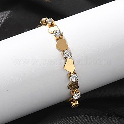 304 Stainless Steel Rhinestone Cup Chain Bracelets for Women&nbsp;BJEW-F488-26F-G
