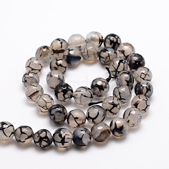 Dyed Natural Agate Faceted Round Beads Strands&nbsp;G-E320E-8mm-12