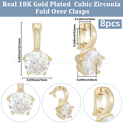 8Pcs Brass Micro Pave Cubic Zirconia Charms&nbsp;KK-BBC0021-32