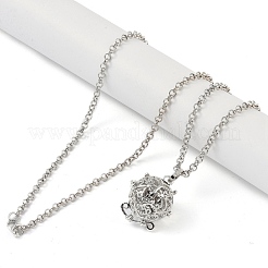 Brass with Rhinestone Pendant Necklaces&nbsp;NJEW-G089-04P
