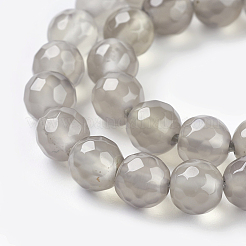 Natural Grey Agate Beads Strands&nbsp;X-G-G067-6mm-1