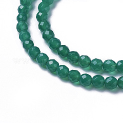 Natural Dyed & Heated Green Onyx Agate Beads Strands&nbsp;X-G-F596-12B-4mm