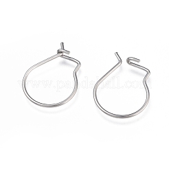 Tarnish Resistant 304 Stainless Steel Hoop Earrings Findings&nbsp;STAS-H436-02P