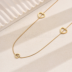 Stainless Steel Heart Link Chain Long Necklaces for Women&nbsp;DN5562