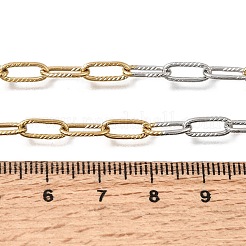 4MM Two Tone 304 Stainless Steel Textured Paperclip Chain Necklaces for Man and Women&nbsp;SA-CBAB767-10GP
