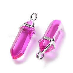 Faceted Bullet Glass Pointed Pendants&nbsp;KK-E282-P