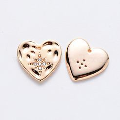 Brass Micro Pave Cubic Zirconia Charms&nbsp;KK-T049-044G-NF