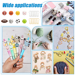 8Pcs 8 Styles Sports Silicone Beads Knitting Needle Protectors/Knitting Needle Stoppers&nbsp;DIY-NB0010-34