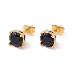 6 Pairs Cubic Zirconia Flat Round Stud Earrings&nbsp;EJEW-G291-04A-M