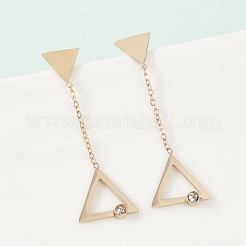 304 Stainless Steel Rhinestone Stud Earrings&nbsp;EJEW-Z089-17G