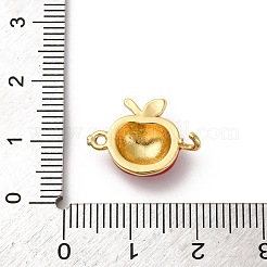 Brass Red Enamel Connector Charms&nbsp;KK-I276-13G-02
