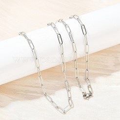 304 Stainless Steel Paperclip Chain Necklaces&nbsp;NJEW-H072-01P