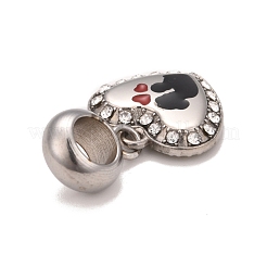 304 Stainless Steel Crystal Rhinestone European Dangle Charms&nbsp;STAS-F278-09P