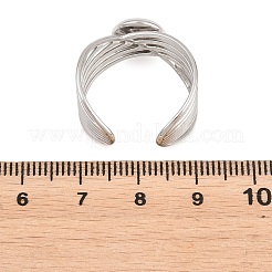 304 Stainless Steel Open Cuff Ring Components&nbsp;STAS-F366-06A-P