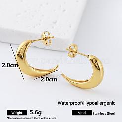 304 Stainless Steel C-Shaped Stud Earrings for Women&nbsp;VT5151