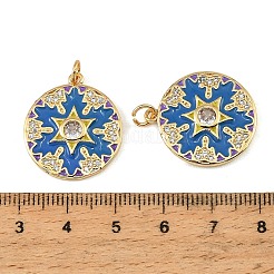 Brass Micro Pave Clear Cubic Zirconia Pendants&nbsp;CU-CBA9175-04G
