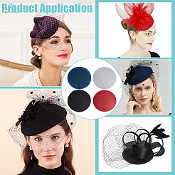 4Pcs 4 Colors EVA Cloth Round Fascinator Hat Base for Millinery Magic&nbsp;FIND-BC0014-33