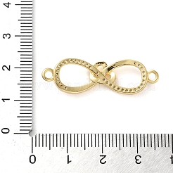 Rack Plating Brass Micro Pave Cubic Zirconia Infinity Connector Charms&nbsp;KK-C084-23A-G