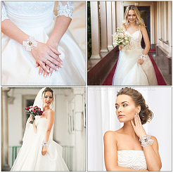2Pcs Cloth Wrist Corsage&nbsp;AJEW-CY0002-03