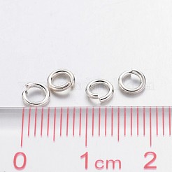 Silver Color Plated Brass Open Jump Rings&nbsp;X-JRC4MM-NFS