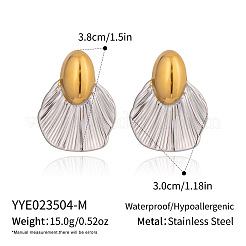 European style 304 Stainless Steel Two Tone Stud Earrings&nbsp;NP2336-2