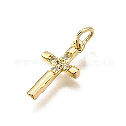 Brass Micro Pave Cubic Zirconia Pendants&nbsp;KK-Z100-39G-01