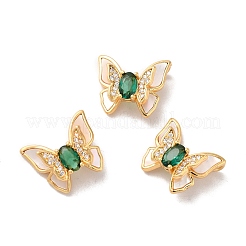 Brass Micro Pave Cubic Zirconia Pendants&nbsp;KK-I703-09G