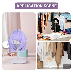 Adjustable Plastic with Lace Cloth Wig Display Stands&nbsp;ODIS-WH0038-213