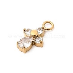 304 Stainless Steel Micro Pave Cubic Zirconia Pendants&nbsp;STAS-P431-40A-G