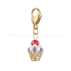 Glass Seed Beaded Pendant Decorations&nbsp;HJEW-MZ00188-03
