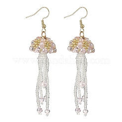 304 Stainless Steel Glass Seed Beads Jellyfish Dangle Earrings&nbsp;EJEW-MZ00553-01