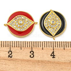 Rack Plating Brass Micro Pave Clear Cubic Zirconia Eye Connector Charms&nbsp;KK-Z063-20G