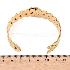 304 Stainless Steel Leaf Cuff Bangle Making&nbsp;STAS-F366-12A-G