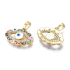 Brass Micro Pave Clear Cubic Zirconia Pendants&nbsp;ZIRC-N039-205