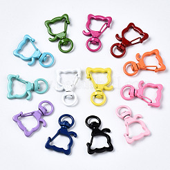 Spray Painted Eco-Friendly Alloy Swivel Snap Hooks Clasps&nbsp;PALLOY-T080-09-NR