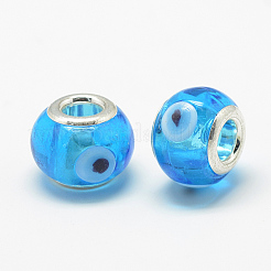 Handmade Evil Eye Lampwork European Beads&nbsp;LAMP-T004-28A