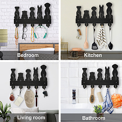 Wood & Iron Wall Mounted Hangers&nbsp;HJEW-WH0055-037