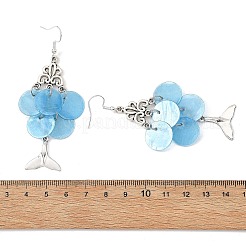 304 Stainless Steel Natural Shell Fish Dangle Earrings&nbsp;EJEW-JE07535