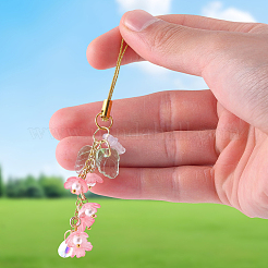 6Pcs 6 Colors Glass & Acrylic Mobile Straps&nbsp;HJEW-SC0002-90
