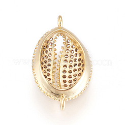 Brass Micro Pave Cubic Zirconia Links&nbsp;ZIRC-L078-035G-NR