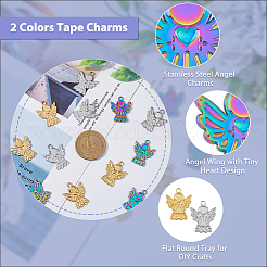18Pcs 3 Colors Ion Plating(IP) 304 Stainless Steel Pendants&nbsp;STAS-DC0013-98