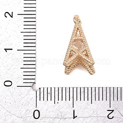 Brass Micro Pave Clear Cubic Zirconia Pendants&nbsp;KK-D265-06G